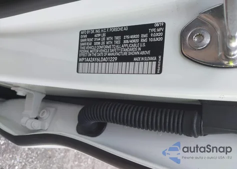 2020 Porsche Cayenne из США, поврежденный, VIN WP1AA2AY6LDA01229